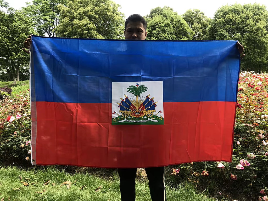 SKY FLAG Free Shipping Haiti Flag 90X150Cm Hanging Polyester Blue Red 2 Sides Printed National Flag Haiti Sports Banner