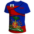 3D Print Haiti Emblem Pattern T Shirt for Men Caribbean Island Haitian Flag Print T-Shirts Casual O-Neck Short Sleeve Tees Tops