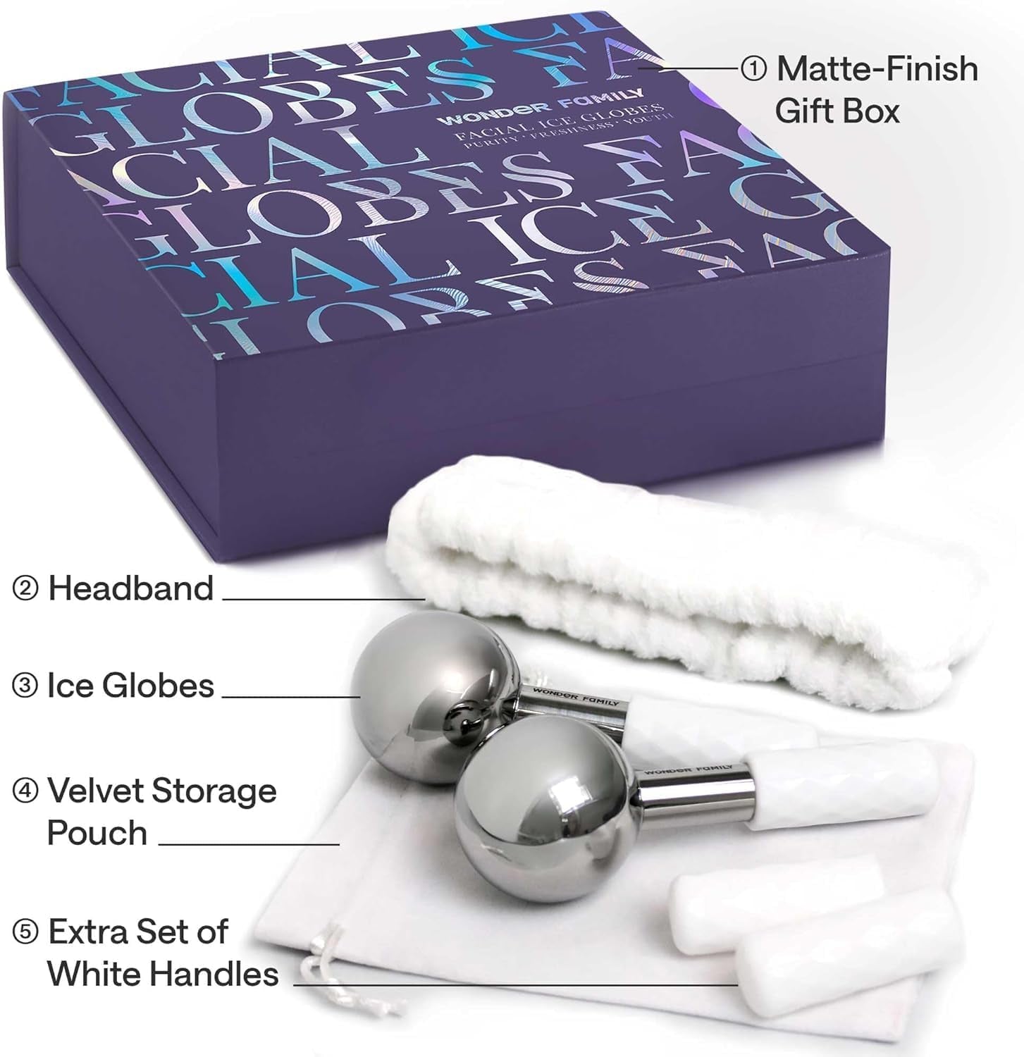 Ice Roller for Face - Puffy Eyes & Dark Circles - Facial Ice Globes for Cryotherapy