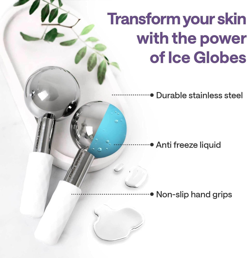 Ice Roller for Face - Puffy Eyes & Dark Circles - Facial Ice Globes for Cryotherapy