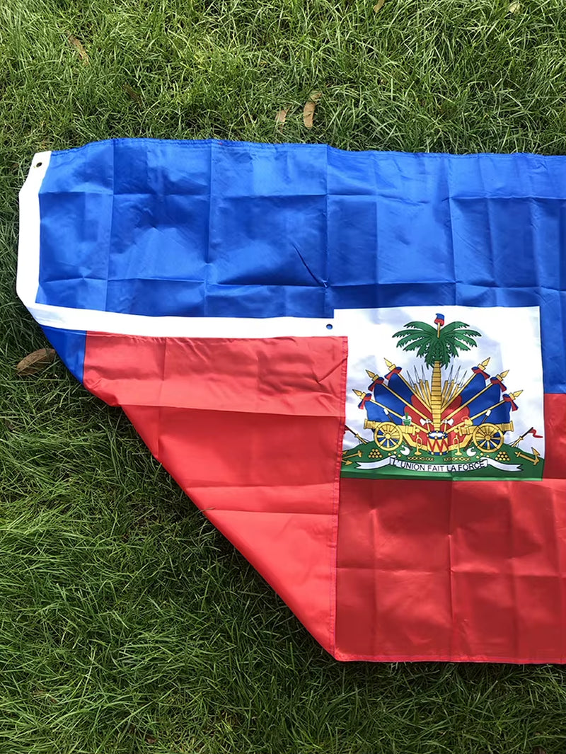 SKY FLAG Free Shipping Haiti Flag 90X150Cm Hanging Polyester Blue Red 2 Sides Printed National Flag Haiti Sports Banner