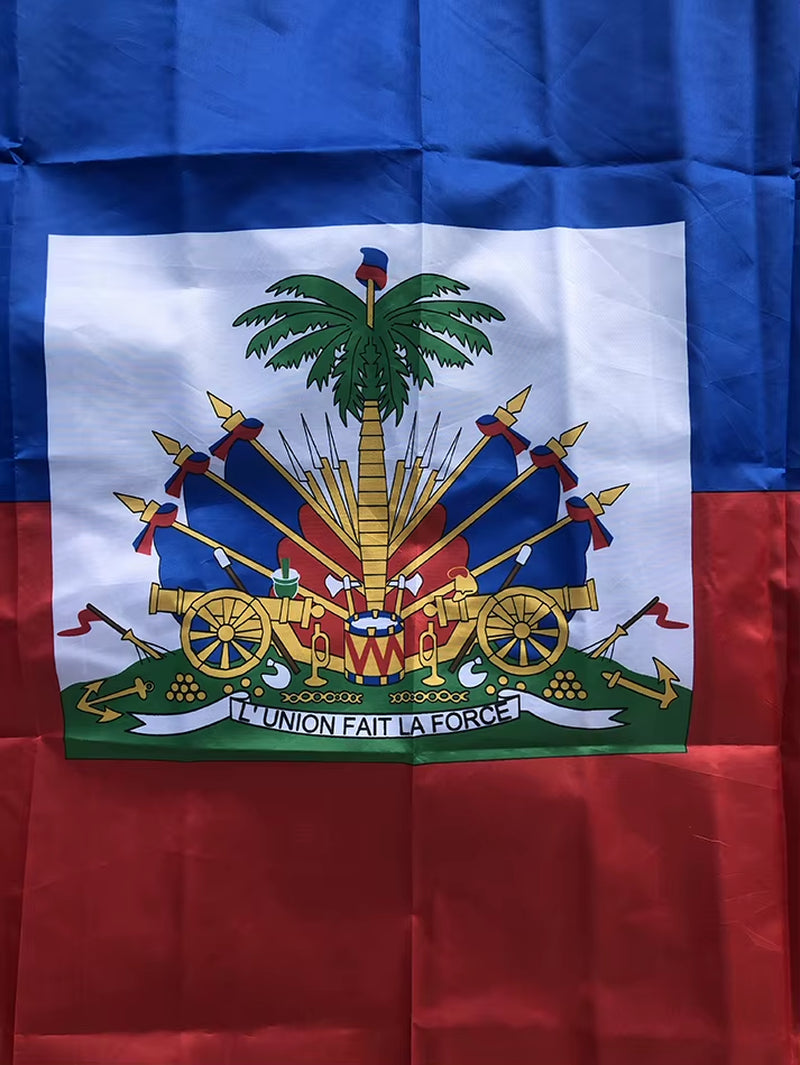 SKY FLAG Free Shipping Haiti Flag 90X150Cm Hanging Polyester Blue Red 2 Sides Printed National Flag Haiti Sports Banner