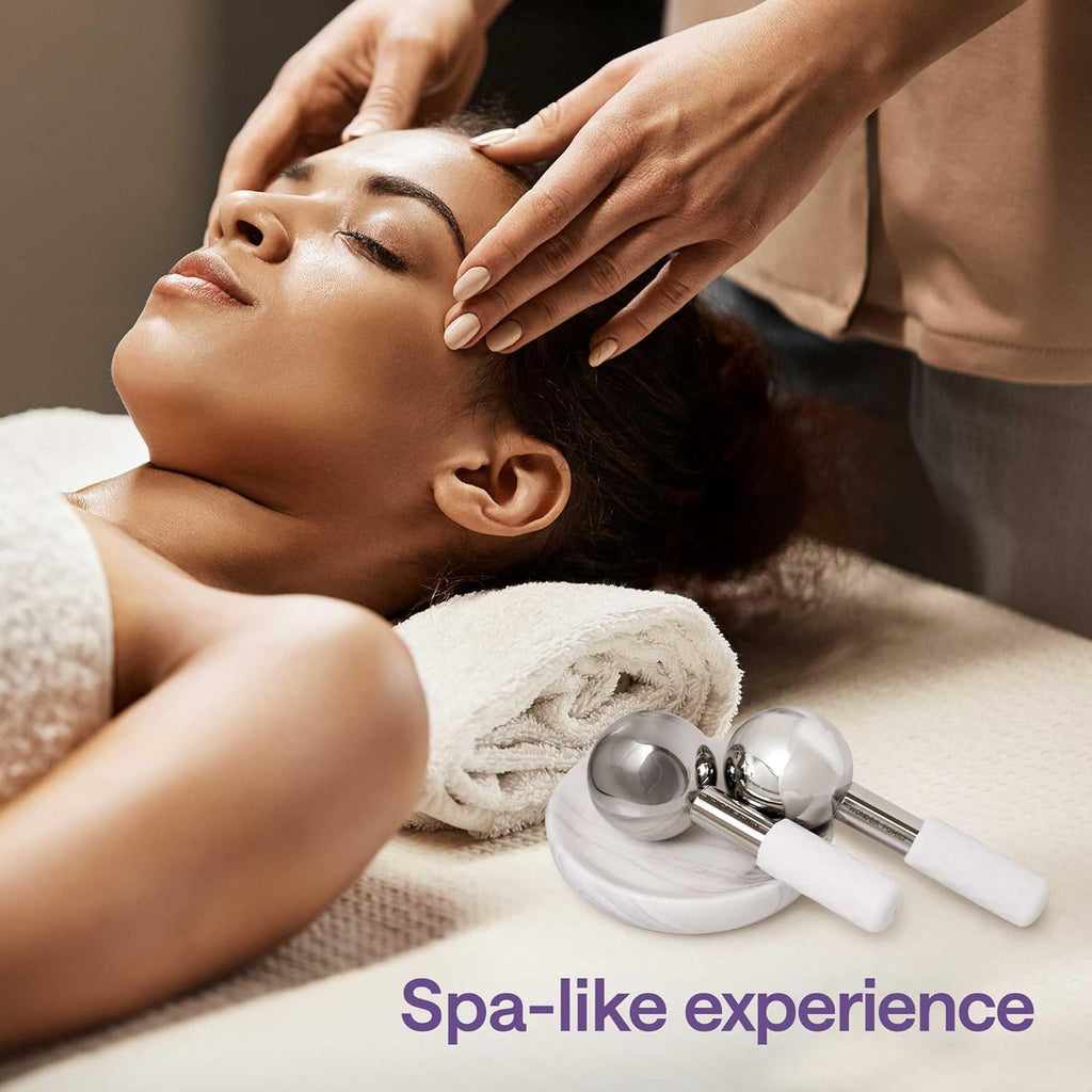 Ice Roller for Face - Puffy Eyes & Dark Circles - Facial Ice Globes for Cryotherapy