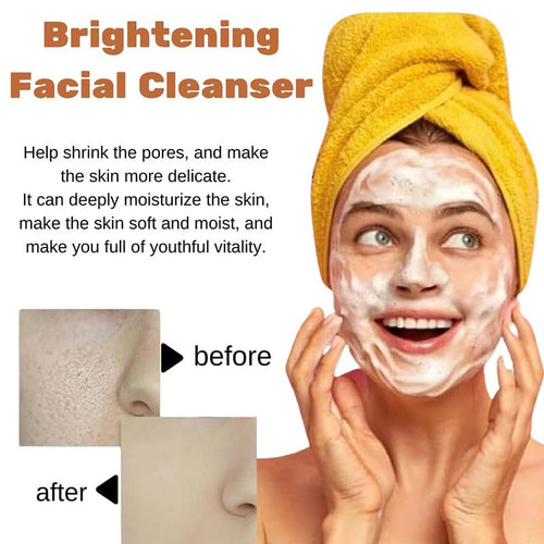 2 Pcs Turmeric Foaming Face Wash, Deep Cleaning Scrub Exfoliating Glow Wash Turmeric Facial Cleanser with Brush for All Skin.